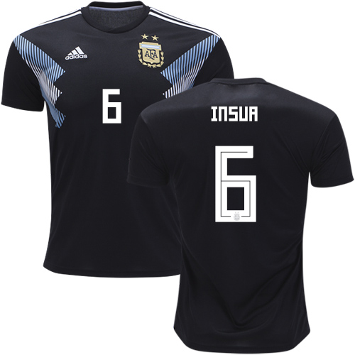 Argentina #6 Insua Away Soccer Country Jersey